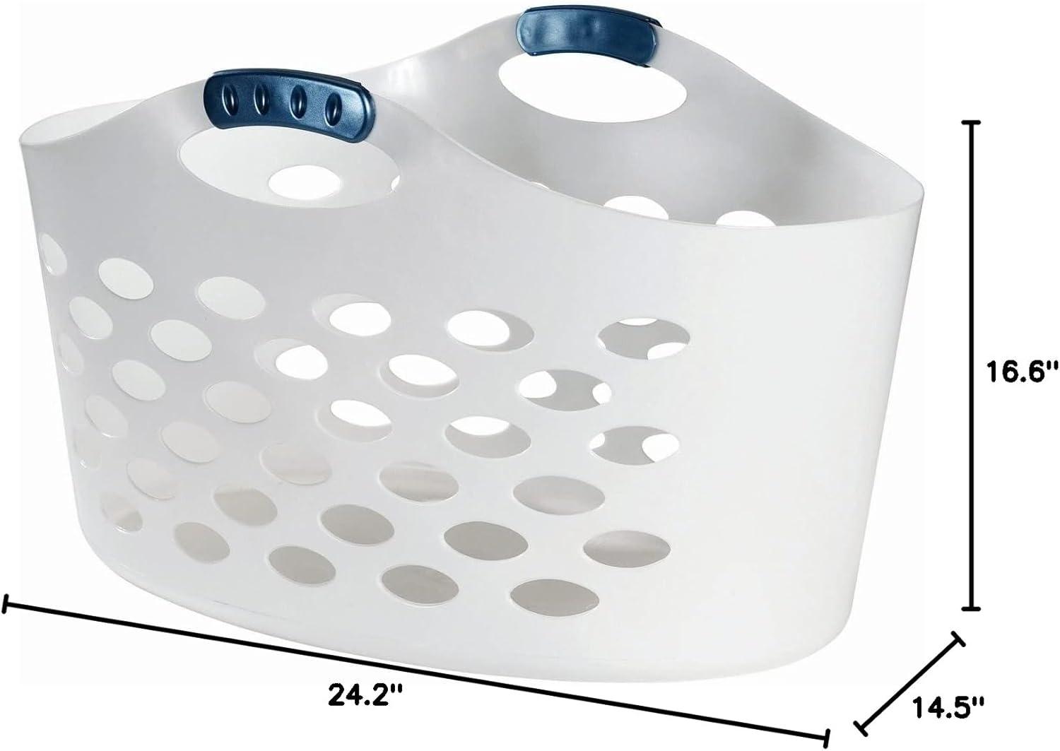 imageRubbermaid 15 Bushel Capacity Durable Versatile Flex N Carry Portable Flexible Laundry Basket With Convenient Carrying Handles White Organization and Storage for LaundryGarageHomeWide Basket