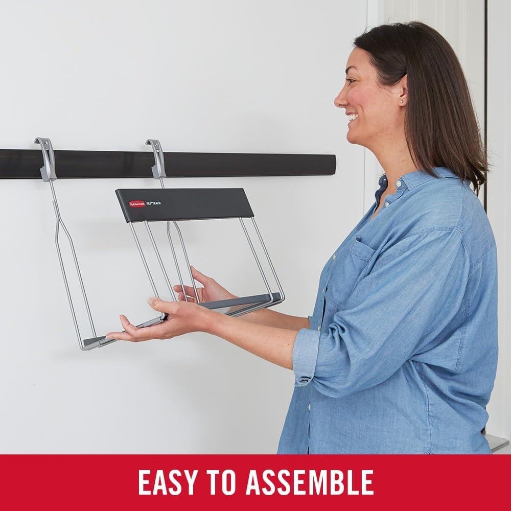 imageRubbermaid FastTrack 2Handle Hook S Hook Mounted Garage Storage and Space Saving Organization System Metallic PowderCoated Steeel for RakesBroomsToysLaddersIndividual