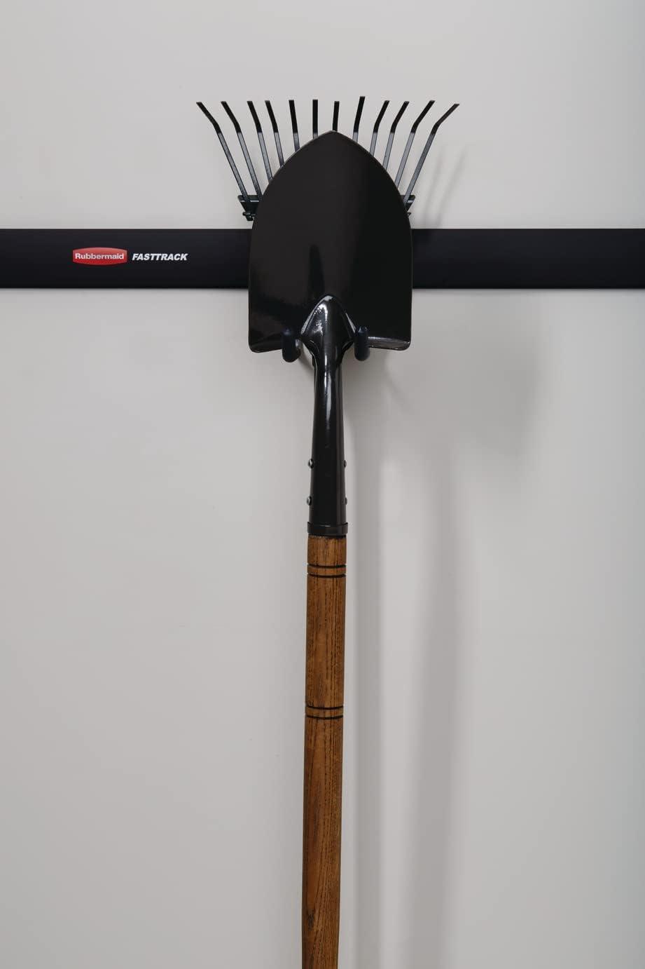 imageRubbermaid FastTrack 2Handle Hook S Hook Mounted Garage Storage and Space Saving Organization System Metallic PowderCoated Steeel for RakesBroomsToysLaddersIndividual