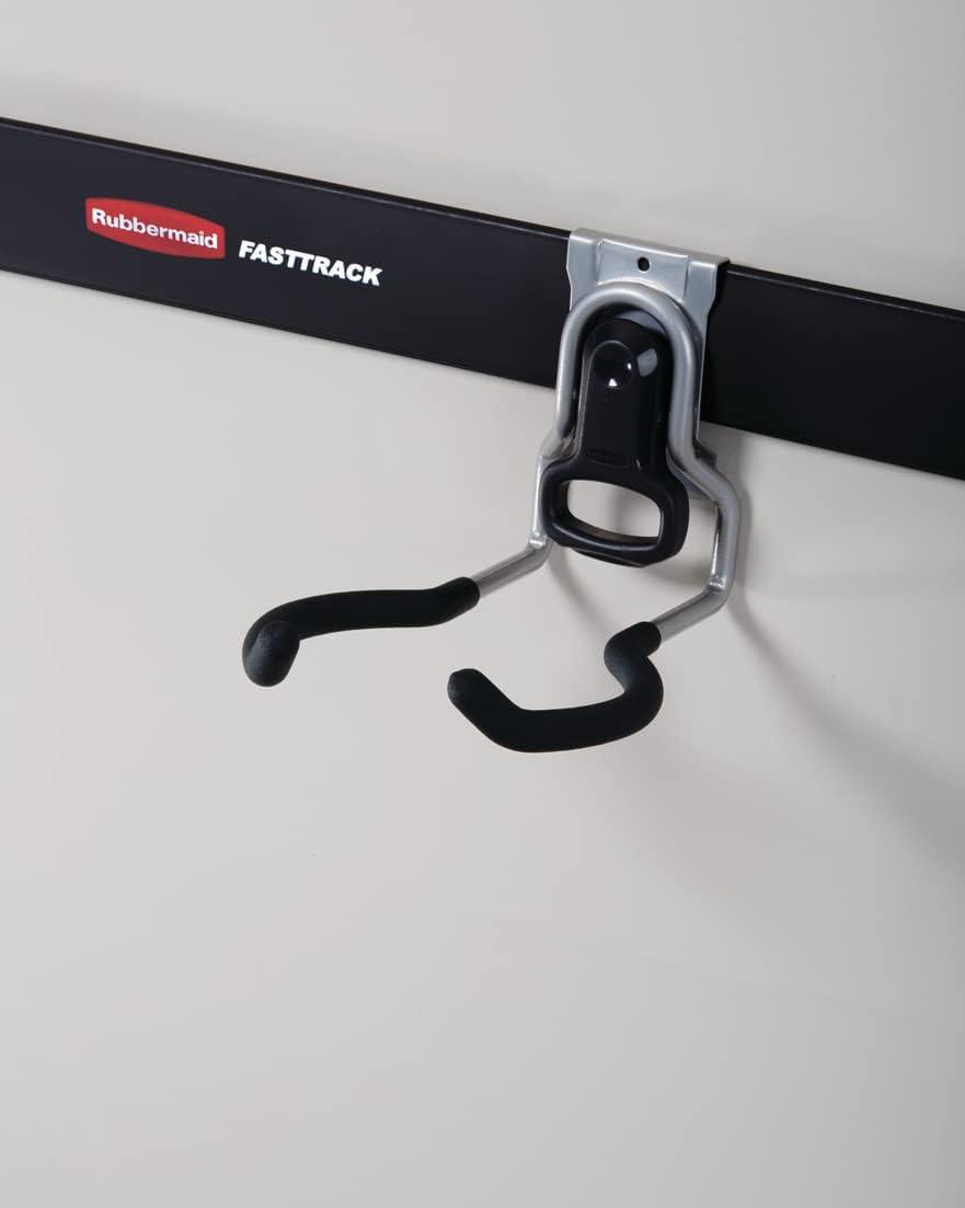 imageRubbermaid FastTrack 2Handle Hook S Hook Mounted Garage Storage and Space Saving Organization System Metallic PowderCoated Steeel for RakesBroomsToysLaddersIndividual