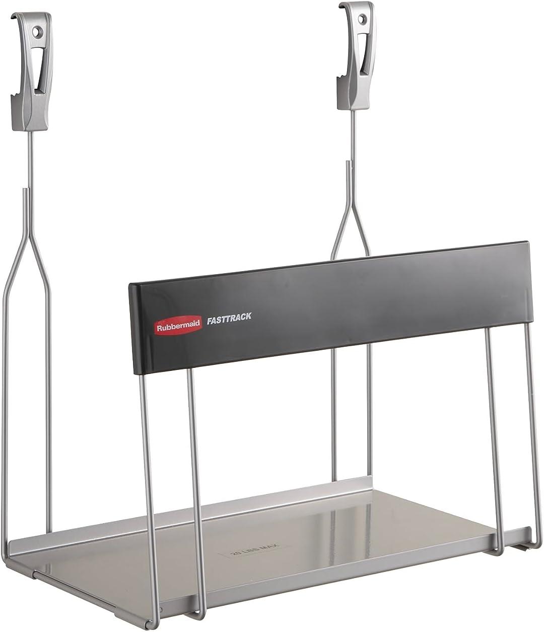 imageRubbermaid FastTrack 2Handle Hook S Hook Mounted Garage Storage and Space Saving Organization System Metallic PowderCoated Steeel for RakesBroomsToysLaddersIndividual