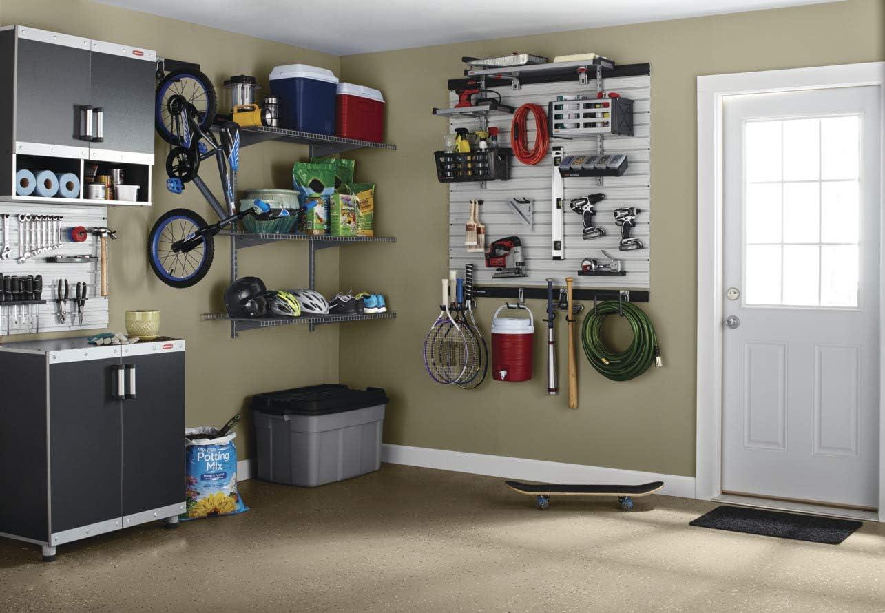 imageRubbermaid FastTrack 2Handle Hook S Hook Mounted Garage Storage and Space Saving Organization System Metallic PowderCoated Steeel for RakesBroomsToysLaddersIndividual