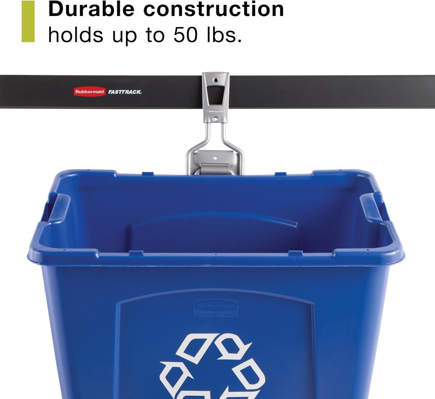 imageRubbermaid FastTrack 2Handle Hook S Hook Mounted Garage Storage and Space Saving Organization System Metallic PowderCoated Steeel for RakesBroomsToysLaddersIndividual