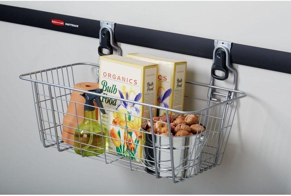 imageRubbermaid FastTrack 2Handle Hook S Hook Mounted Garage Storage and Space Saving Organization System Metallic PowderCoated Steeel for RakesBroomsToysLaddersIndividual