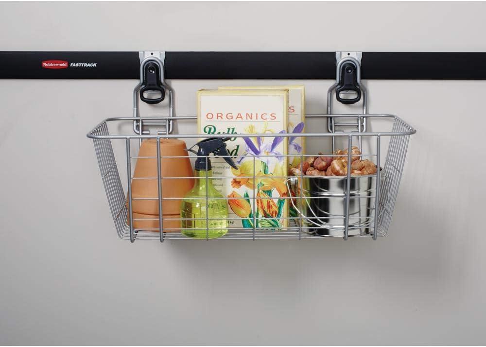 imageRubbermaid FastTrack 2Handle Hook S Hook Mounted Garage Storage and Space Saving Organization System Metallic PowderCoated Steeel for RakesBroomsToysLaddersIndividual