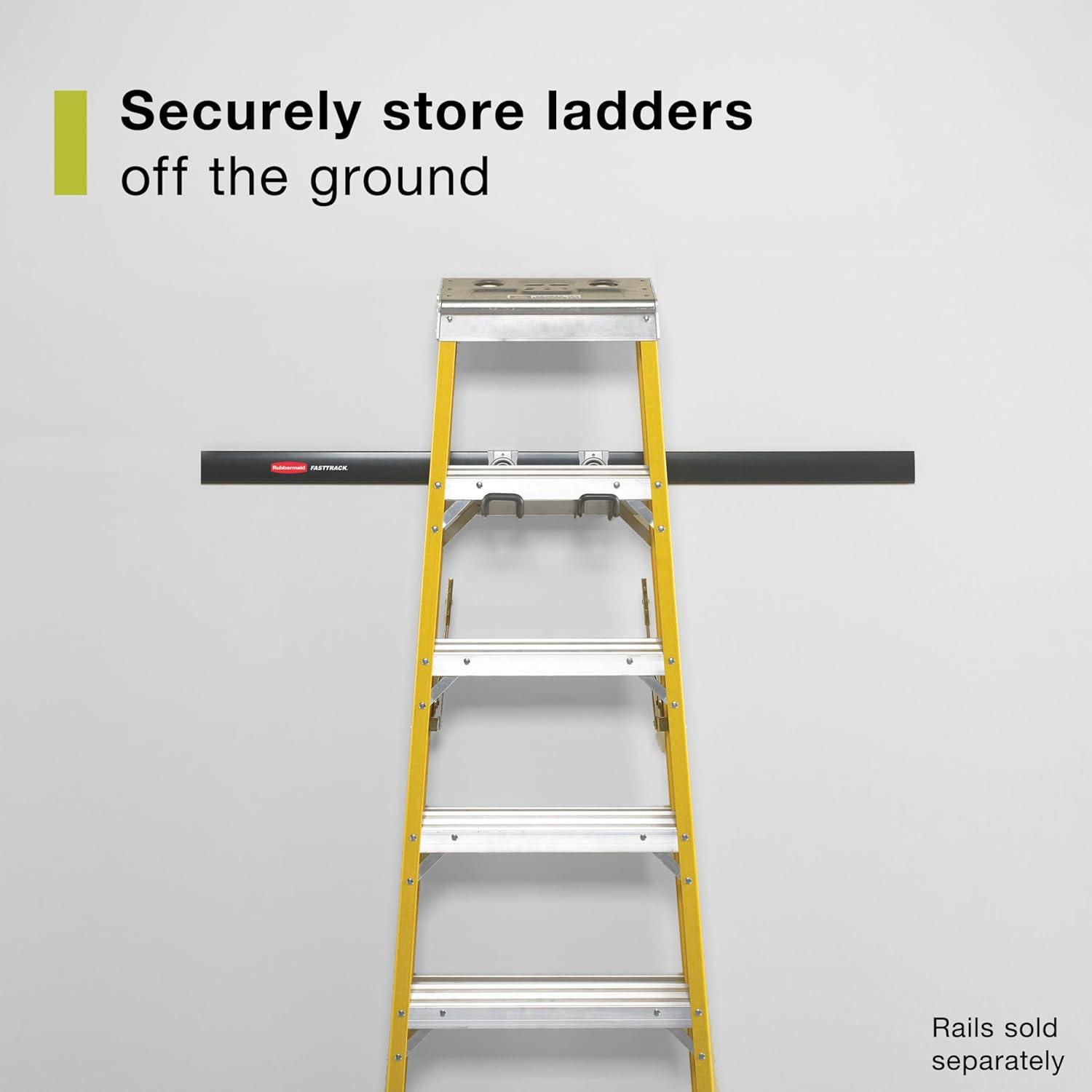 imageRubbermaid FastTrack 2Handle Hook S Hook Mounted Garage Storage and Space Saving Organization System Metallic PowderCoated Steeel for RakesBroomsToysLaddersIndividual