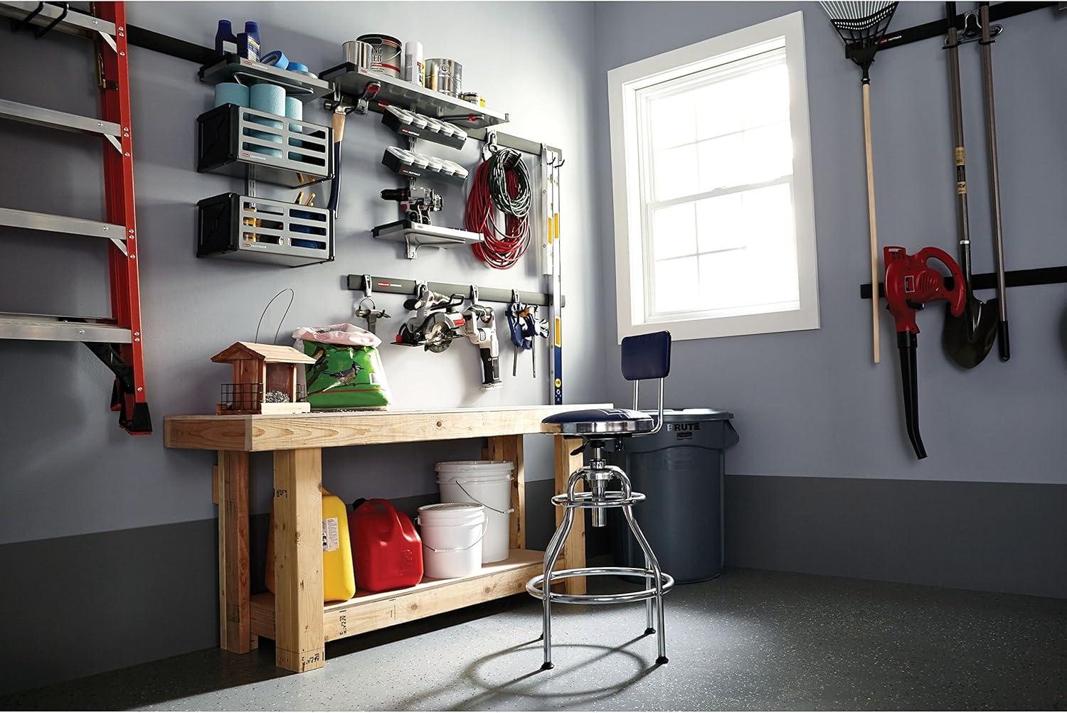 imageRubbermaid FastTrack 2Handle Hook S Hook Mounted Garage Storage and Space Saving Organization System Metallic PowderCoated Steeel for RakesBroomsToysLaddersIndividual