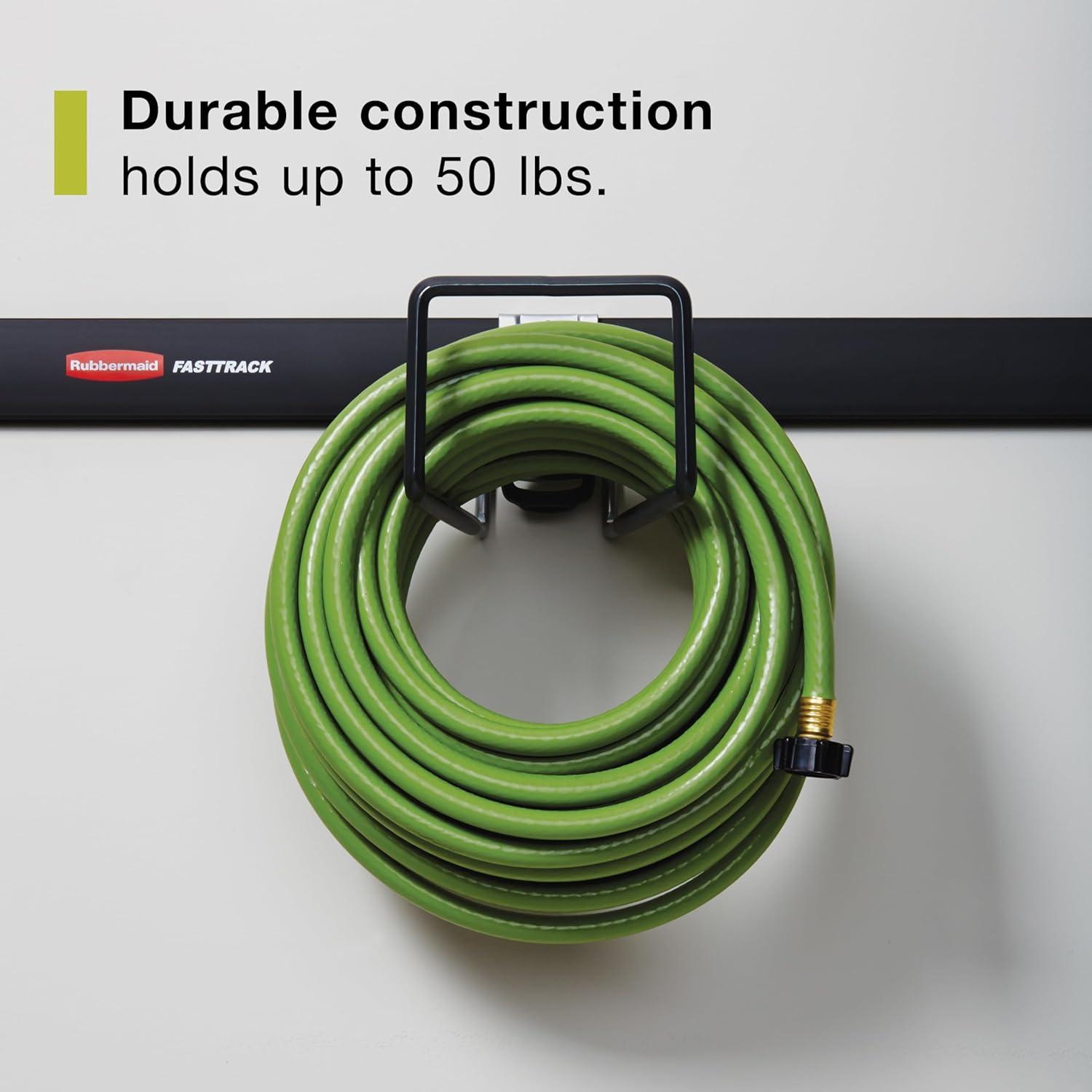 imageRubbermaid FastTrack 2Handle Hook S Hook Mounted Garage Storage and Space Saving Organization System Metallic PowderCoated Steeel for RakesBroomsToysLaddersIndividual