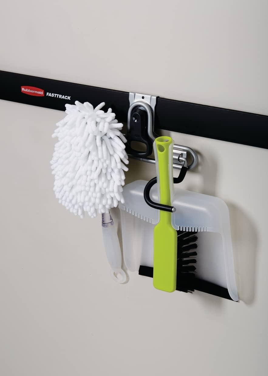 imageRubbermaid FastTrack 2Handle Hook S Hook Mounted Garage Storage and Space Saving Organization System Metallic PowderCoated Steeel for RakesBroomsToysLaddersIndividual