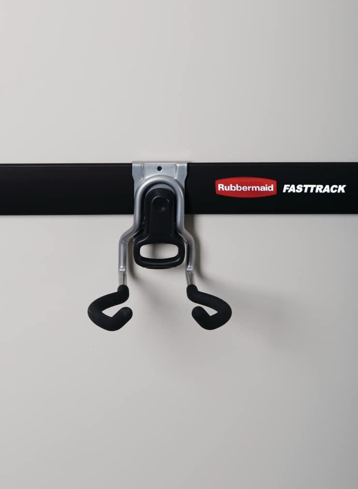 imageRubbermaid FastTrack 2Handle Hook S Hook Mounted Garage Storage and Space Saving Organization System Metallic PowderCoated Steeel for RakesBroomsToysLaddersIndividual