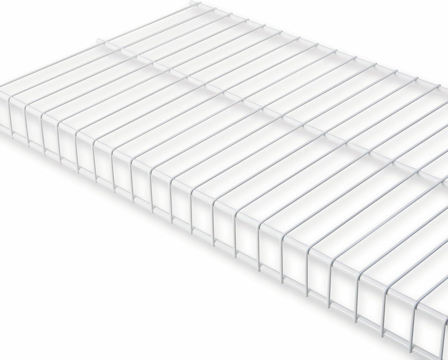 imageRubbermaid Full Closet Organization Shelf System Direct Wall Mount Adjustable from 35 Ft Mounting Hardware Kit Included White Wire Shelving Organizer System for HomeLaundryMudroomPantry