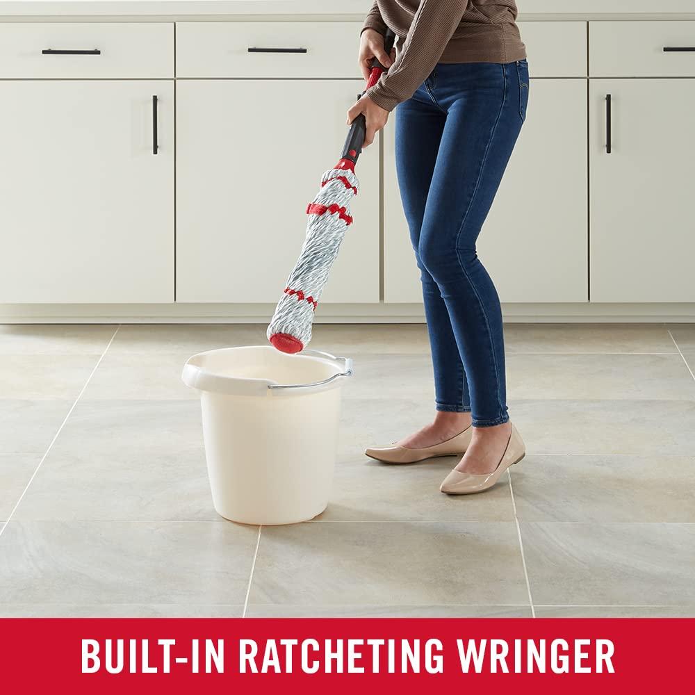 imageRubbermaid Microfiber Twist Mop Kit with 2 Refills Kit Machine Washable Builtin Wringer Lightweight Safe for All Floor Types Deep Cleaning for HomeBathroomGarageOfficeMicrofiber Twist Mop Collapsible