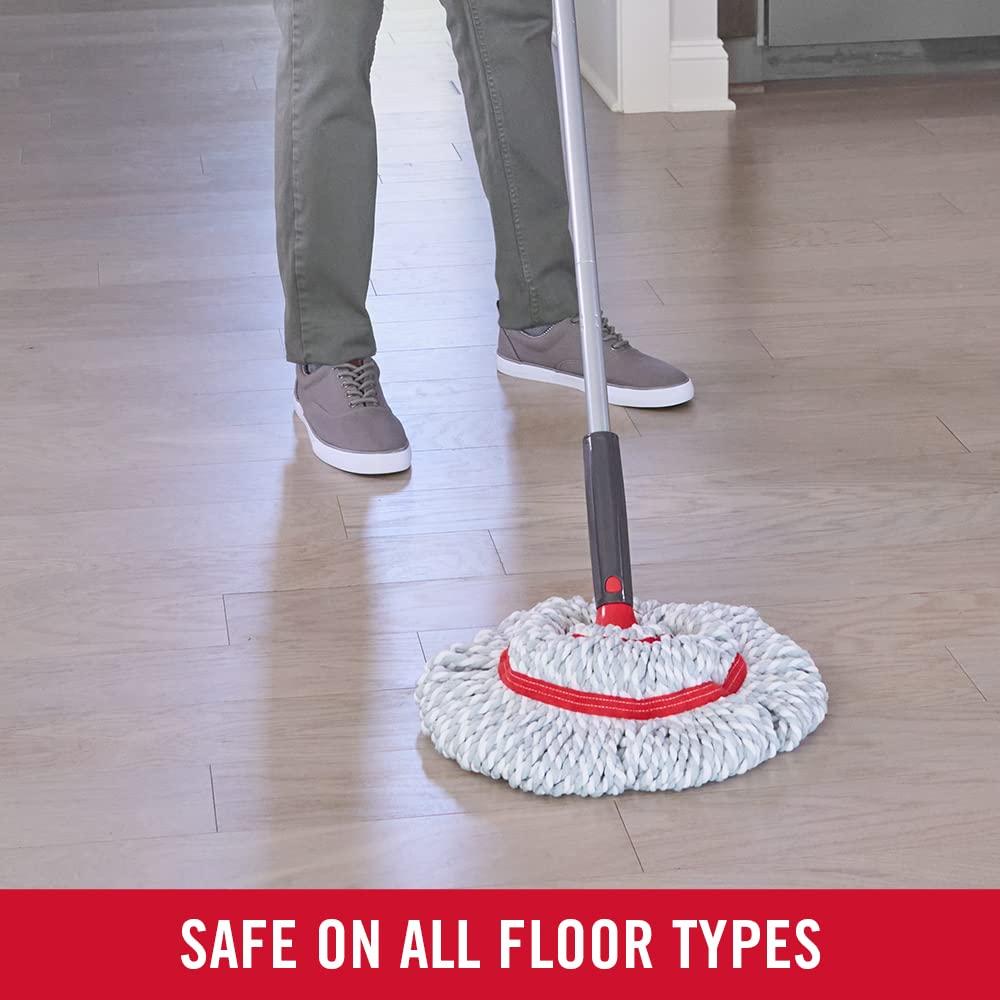 imageRubbermaid Microfiber Twist Mop Kit with 2 Refills Kit Machine Washable Builtin Wringer Lightweight Safe for All Floor Types Deep Cleaning for HomeBathroomGarageOfficeMicrofiber Twist Mop Collapsible