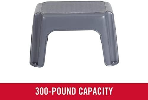 imageRubbermaid OneStep Stool Bisque Holds up to 200 Pounds 7quot Height Gray Durable Step Stool for KidsBathroomHomeOfficeGarageGray