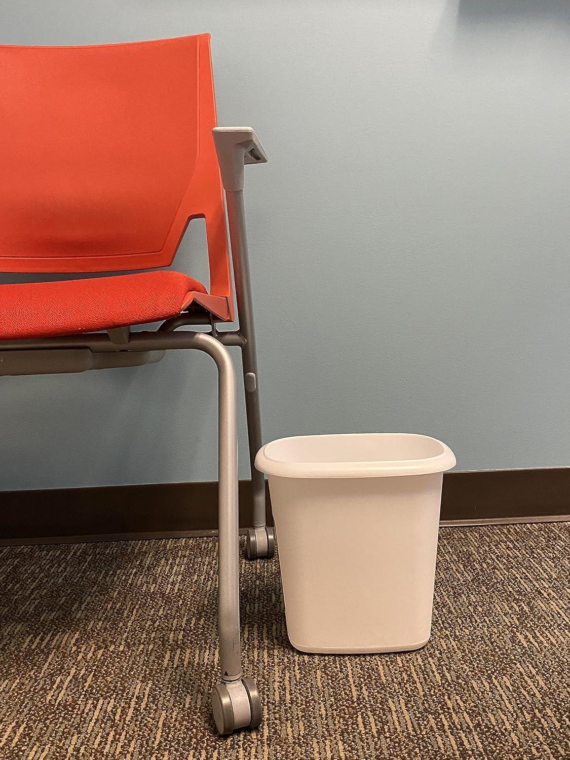 imageRubbermaid Vanity Trash CanWastebasket 15Gallons6Quarts White for Under CounterKitchenOfficeBedroomBathroom