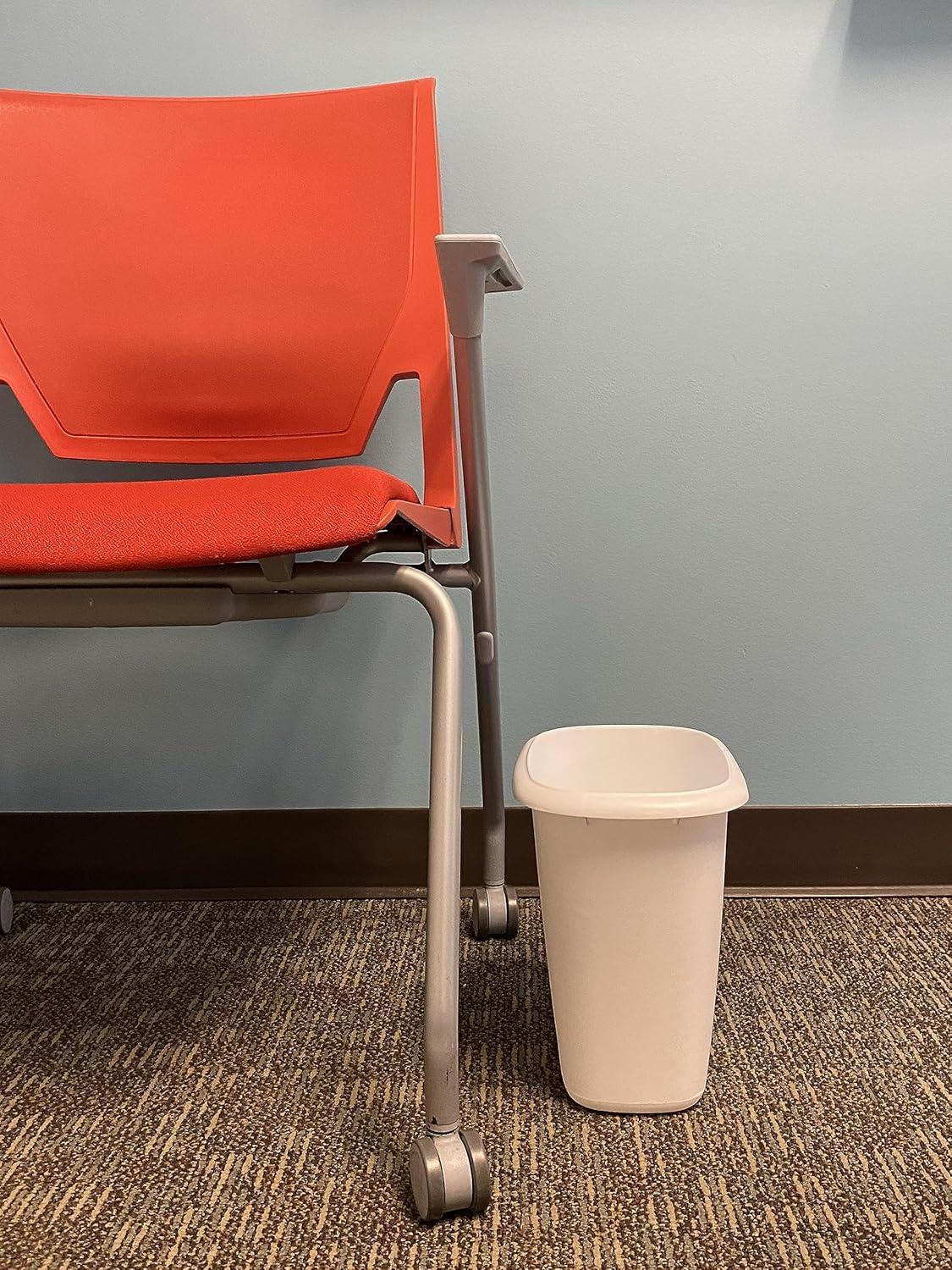 imageRubbermaid Vanity Trash CanWastebasket 15Gallons6Quarts White for Under CounterKitchenOfficeBedroomBathroom