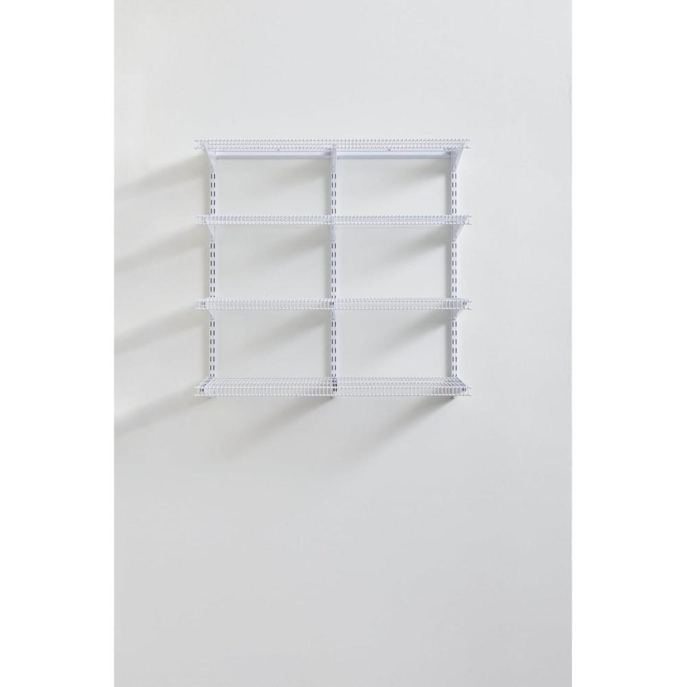 imageRubbermaid 36quot Pantry Organization Shelf System Direct Wall Mount 4 Shelves and Mounting Hardware Kit Included White Wire Shelving System for HomePantryClosetWhite