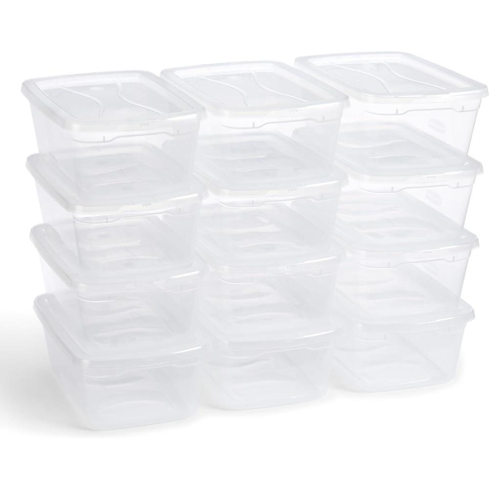 imageRubbermaid Cleverstore 6 Qt Clear Storage Bins with Lids 12Pack Stackable BPAFree Made in USA6 Qt  12 Pack