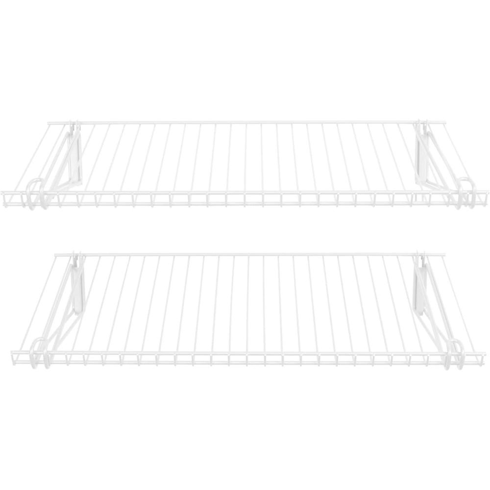 imageRubbermaid Configurations 26quot Shelving Kit Set of 2 Shelves White Expandable Organization for HomeLaundryBathroomMudroomPantryLinen ClosetGarageWire Shelf