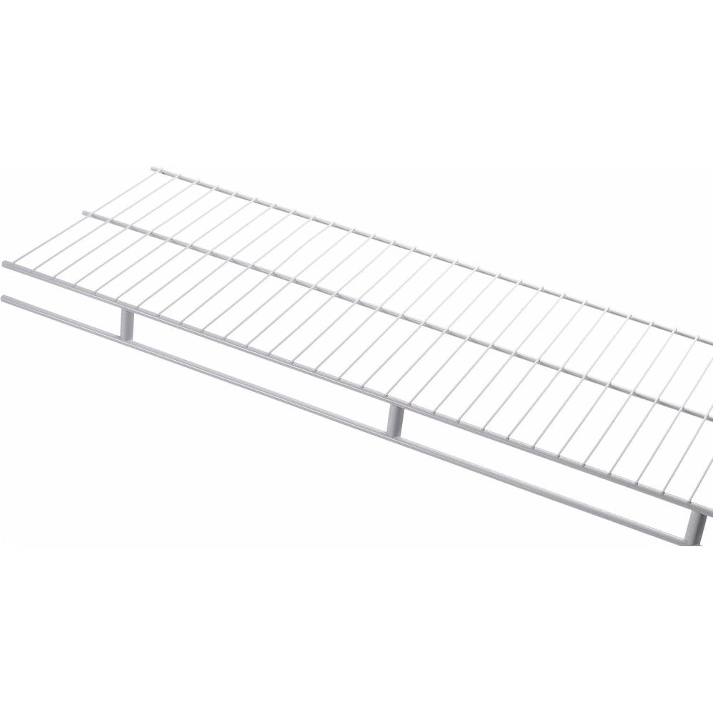imageRubbermaid Direct Wall Shelf 3 Ft Wide Mounting Hardware Kit Included White Wire Shelving Organizer System for HomeLaundryBathroomMudroomPantryLinen Closet 3 Length6 Length