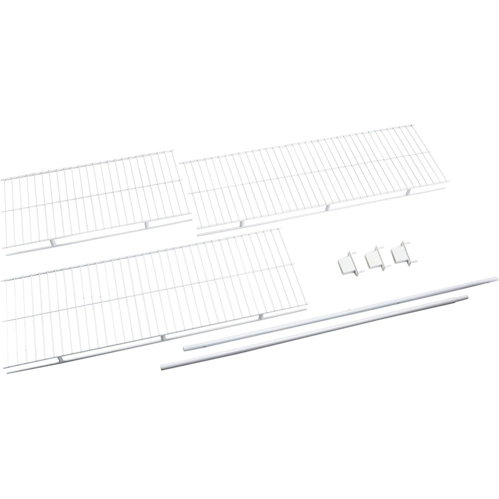 imageRubbermaid Direct Wall Shelf 3 Ft Wide Mounting Hardware Kit Included White Wire Shelving Organizer System for HomeLaundryBathroomMudroomPantryLinen Closet 3 Length658 Lengths