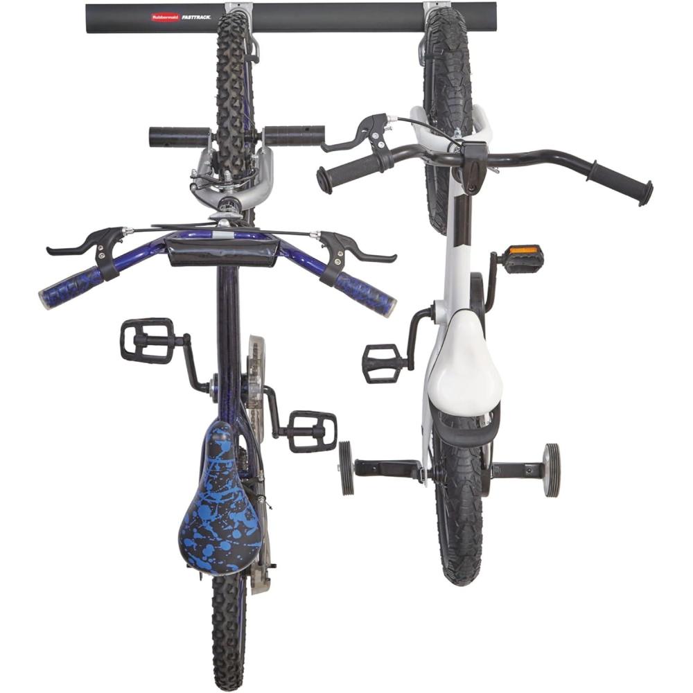 imageRubbermaid FastTrack Garage Storage Utility Hooks 5 Piece Black All in One Rail Hook Kit and Tool Organizer Heavy Duty for HomeGarageShedGarden1 Rail  2 Hooks