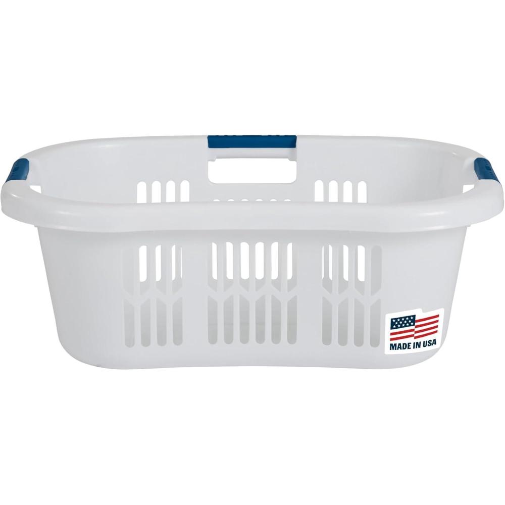 imageRubbermaid Laundry Basket XL HipHugger Basket 21Bushel White Laundry StorageBathroomBedroomHome Closet15 Bushel
