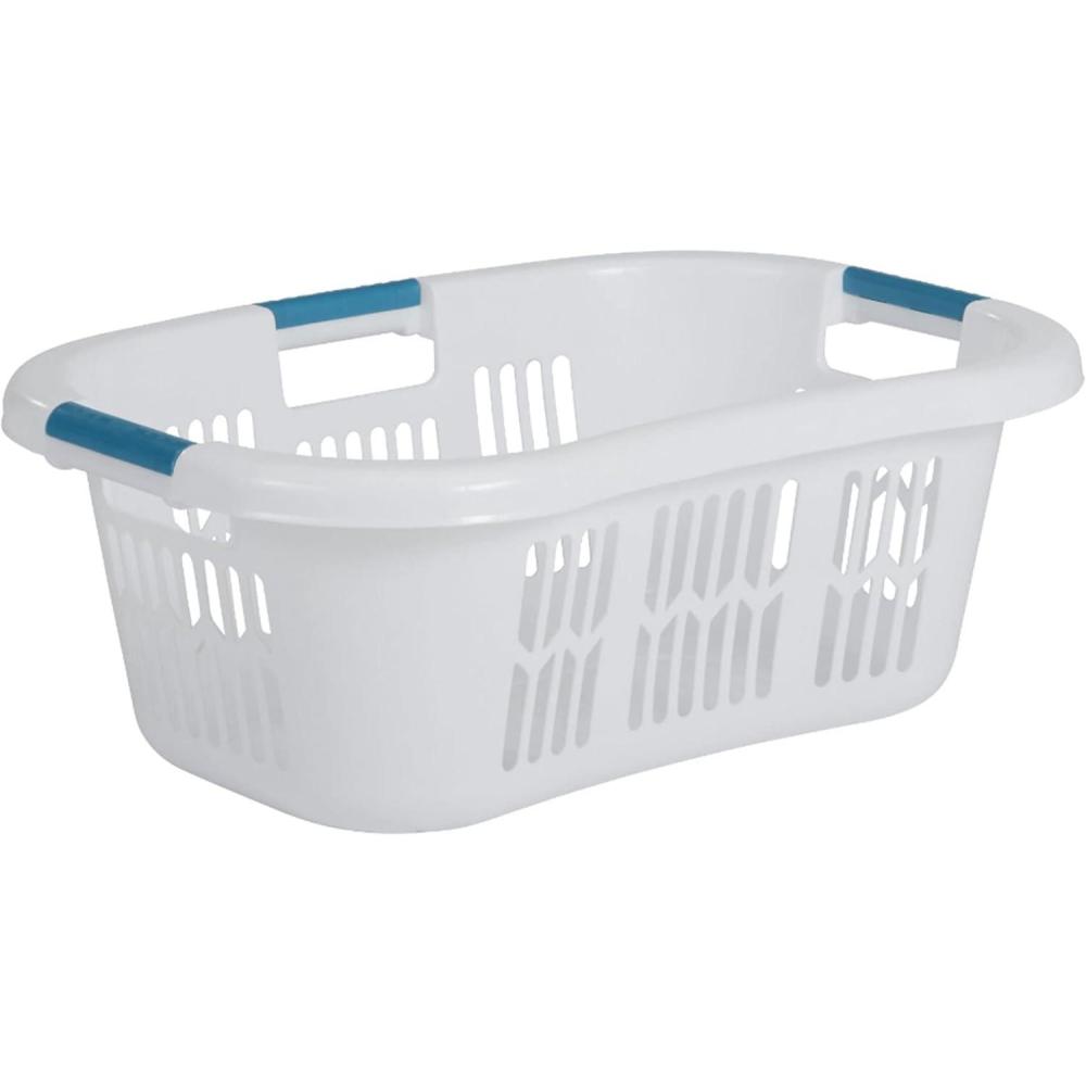 imageRubbermaid Laundry Basket XL HipHugger Basket 21Bushel White Laundry StorageBathroomBedroomHome Closet21 Bushel