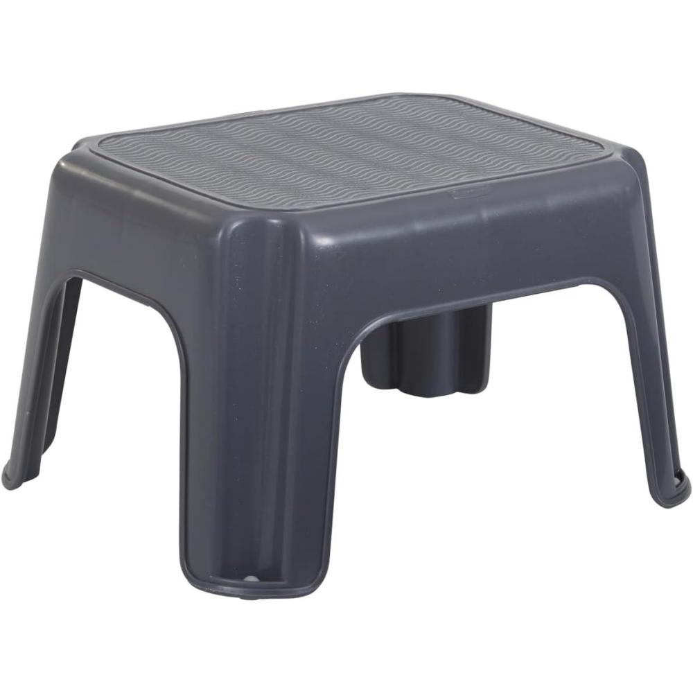 imageRubbermaid OneStep Stool Bisque Holds up to 200 Pounds 7quot Height Gray Durable Step Stool for KidsBathroomHomeOfficeGarageGray