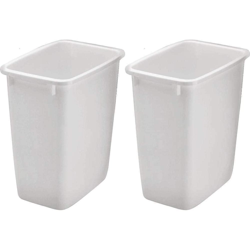 imageRubbermaid Small Trash 9Gallons Beige Plastic Garbage CanWastebasket for KitchenBathroom fits UnderSinkDeskCountertopCabinet 21quart BisqueWhite