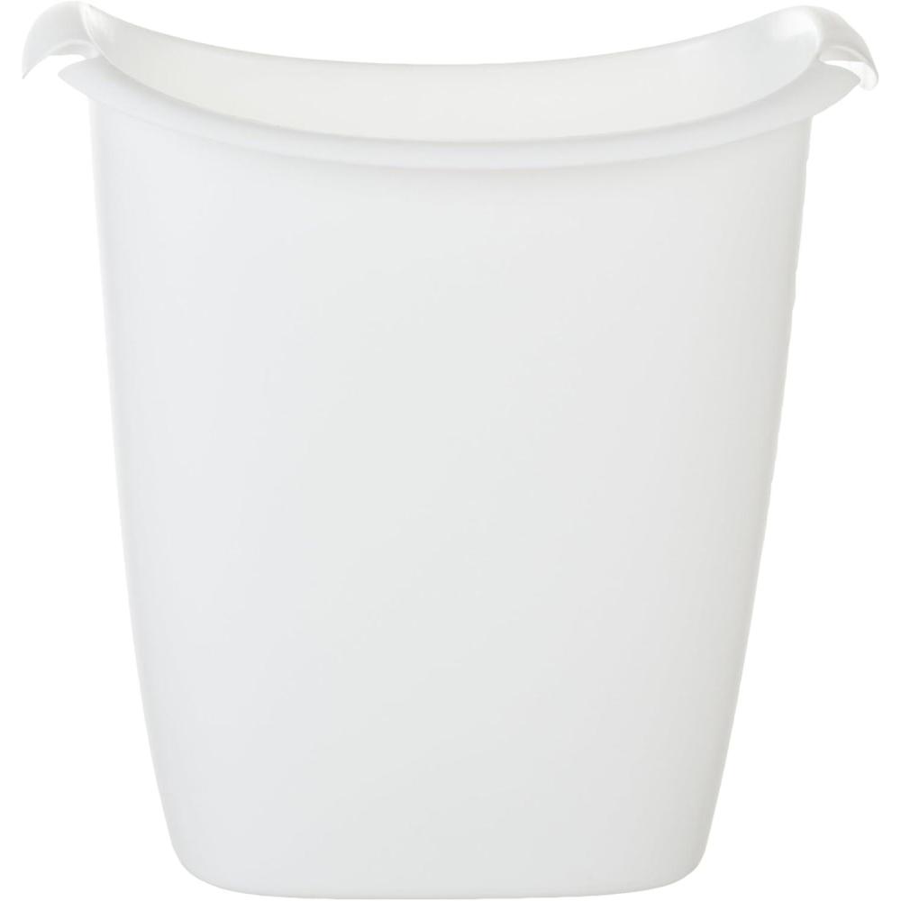 imageRubbermaid Small Trash Can Plastic 35Gallon14Court White Wastebasket for KitchenOfficeBedroomBathroom