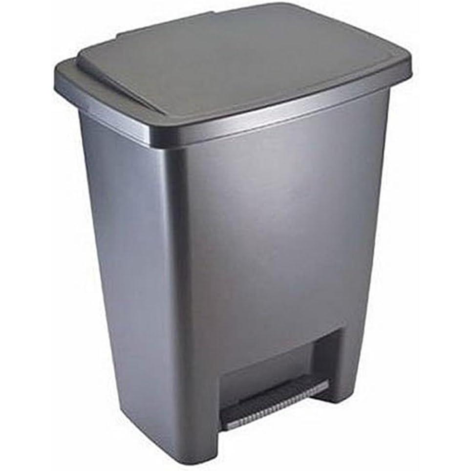 imageRubbermaid StepOn Trash Can with Lid 825Gallon Gray Easy Clean Wastebasket for HomeKitchenBedroomOfficeGray