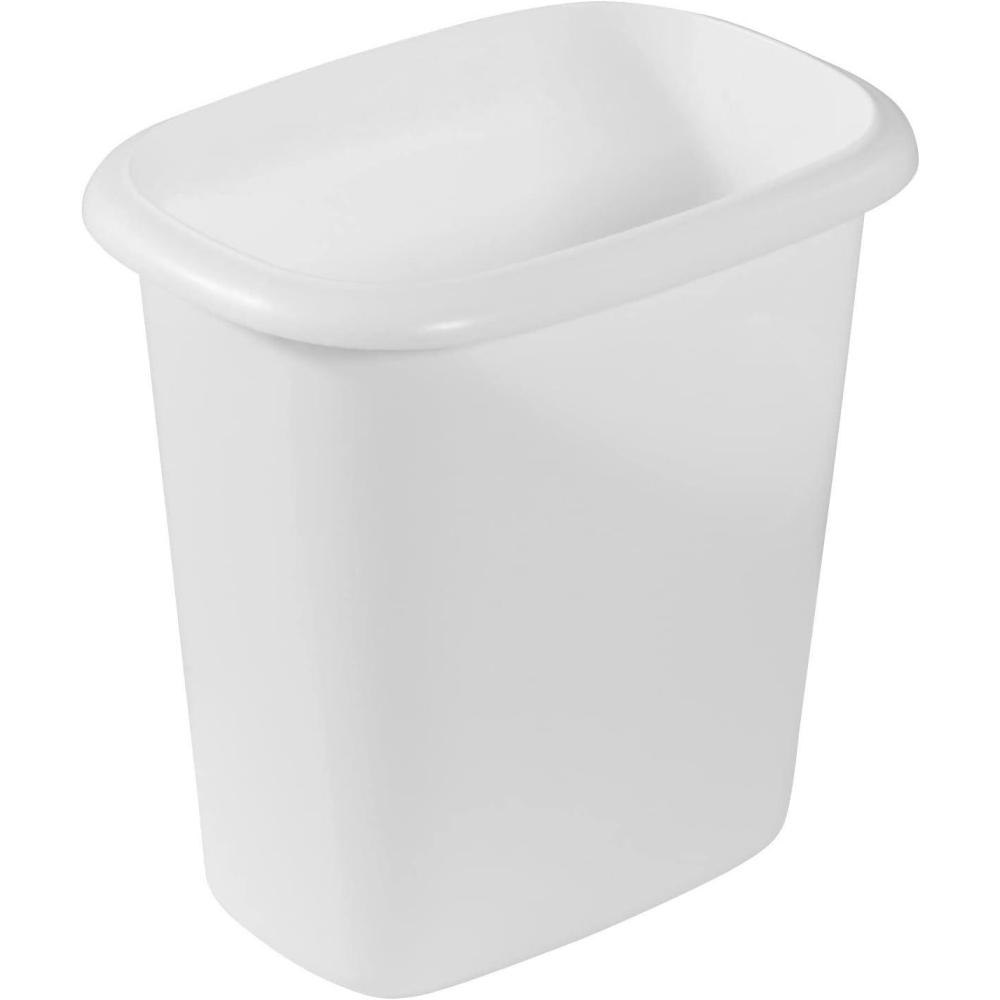 imageRubbermaid Vanity Trash CanWastebasket 15Gallons6Quarts White for Under CounterKitchenOfficeBedroomBathroom