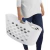 Rubbermaid 1.5 Bushel Capacity Durable Versatile Flex N Carry Portable Flexible Laundry Basket With Convenient Carrying Handles, White, Organization and Storage for Laundry/Garage/Home(Wide Basket)