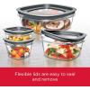 Rubbermaid 28-Piece Clear/Grey Food Storage Containers, Premium Snap Bases, and Various Size Lids, Perfect for Meal Prep, Leftovers, and Dishwasher Safe(Set of 5 Assorted Containers)