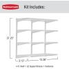 Rubbermaid 36″ Pantry Organization Shelf System Direct Wall Mount 4 Shelves and Mounting Hardware Kit Included White Wire Shelving System for Home/Pantry/Closet(White)