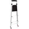 Rubbermaid 3-Step Ladder, Aluminum Lightweight Folding Step Stool with Project Tray, Silver, Tested to US Safety Standards, No Assembly Required(3-Step)