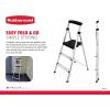 Rubbermaid 3-Step Ladder, Aluminum Lightweight Folding Step Stool with Project Tray, Silver, Tested to US Safety Standards, No Assembly Required(3-Step)