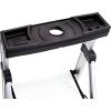 Rubbermaid 3-Step Ladder, Aluminum Lightweight Folding Step Stool with Project Tray, Silver, Tested to US Safety Standards, No Assembly Required(Ladder with Project Top)