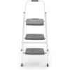 Rubbermaid 3-Step Steel Ladder, Folding Step Stool with Hand Grip and Non-Slip Feet, White, Tested to ANSI US Safety Standards, No Assembly Required (Amazon Exclusive)(White Finish)