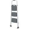 Rubbermaid 3-Step Steel Ladder, Folding Step Stool with Hand Grip and Non-Slip Feet, White, Tested to ANSI US Safety Standards, No Assembly Required (Amazon Exclusive)(White Finish)