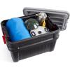 Rubbermaid 48 Gallon Black Action Packer Lockable Latch Indoor and Outdoor Storage Box Container for Home, Garage, Backyard, Single(24 gal-(Pack of 2))