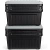 Rubbermaid 48 Gallon Black Action Packer Lockable Latch Indoor and Outdoor Storage Box Container for Home, Garage, Backyard, Single(24 gal-(Pack of 2))