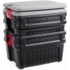 Rubbermaid 48 Gallon Black Action Packer Lockable Latch Indoor and Outdoor Storage Box Container for Home, Garage, Backyard, Single(24 gal-(Pack of 2))