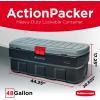 Rubbermaid 48 Gallon Black Action Packer Lockable Latch Indoor and Outdoor Storage Box Container for Home, Garage, Backyard, Single(48 gal-(Pack of 1))