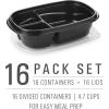Rubbermaid 50-Piece Food Storage Containers with Lids for Lunch, Meal Prep, and Leftovers, Dishwasher Safe, Set of 25, Marine Blue(Black)