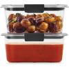 Rubbermaid Brilliance BPA-Free Food Storage Containers, Medium Deep, 4.7 Cup, 2-Pack, Airtight & Leak-Proof, Microwave & Dishwasher Safe(Set of 2 (4.7 Cup) Containers)