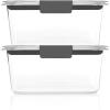 Rubbermaid Brilliance BPA-Free Food Storage Containers, Medium Deep, 4.7 Cup, 2-Pack, Airtight & Leak-Proof, Microwave & Dishwasher Safe(Set of 2 (4.7 Cup) Containers)