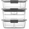Rubbermaid Brilliance BPA-Free Food Storage Containers, Medium Deep, 4.7 Cup, 2-Pack, Airtight & Leak-Proof, Microwave & Dishwasher Safe(Set of 3 Assorted Containers)