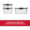Rubbermaid Brilliance BPA-Free Food Storage Containers, Medium Deep, 4.7 Cup, 2-Pack, Airtight & Leak-Proof, Microwave & Dishwasher Safe(Set of 3 Round Containers)